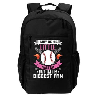 Little Sister But I'm His Biggest Fan Baseball Lover Gift Backpack