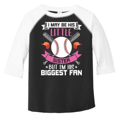 Little Sister But I'm His Biggest Fan Baseball Lover Gift Toddler Fine Jersey T-Shirt