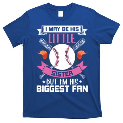Little Sister But I'm His Biggest Fan Baseball Lover Gift T-Shirt