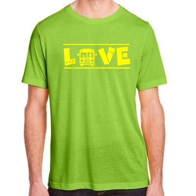 Love School Bus Driver Typography Gift For Busdriver Adult ChromaSoft Performance T-Shirt