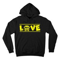 Love School Bus Driver Typography Gift For Busdriver Hoodie