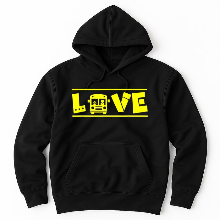 Love School Bus Driver Typography Gift For Busdriver Hoodie