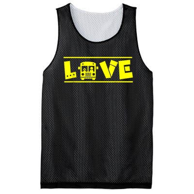 Love School Bus Driver Typography Gift For Busdriver Mesh Reversible Basketball Jersey Tank