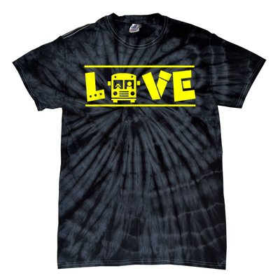 Love School Bus Driver Typography Gift For Busdriver Tie-Dye T-Shirt