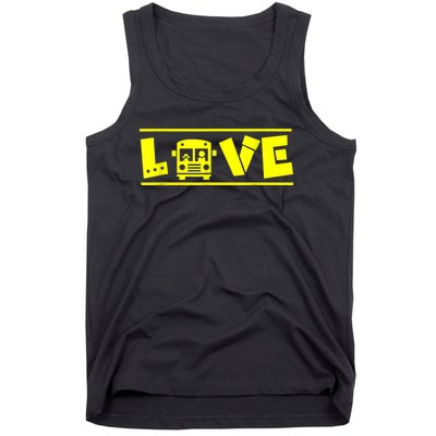 Love School Bus Driver Typography Gift For Busdriver Tank Top