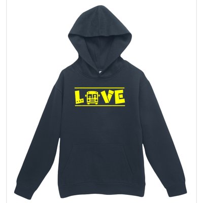 Love School Bus Driver Typography Gift For Busdriver Urban Pullover Hoodie