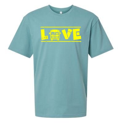 Love School Bus Driver Typography Gift For Busdriver Sueded Cloud Jersey T-Shirt