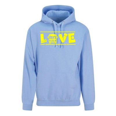 Love School Bus Driver Typography Gift For Busdriver Unisex Surf Hoodie