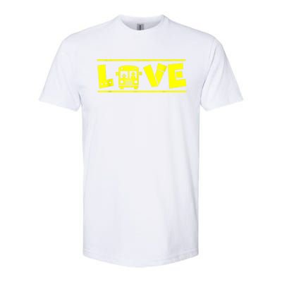 Love School Bus Driver Typography Gift For Busdriver Softstyle CVC T-Shirt