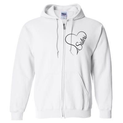 Love Sister Cute Sisters Full Zip Hoodie