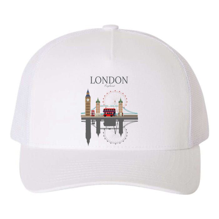 London Souvenir City Vintage British Uk Yupoong Adult 5-Panel Trucker Hat