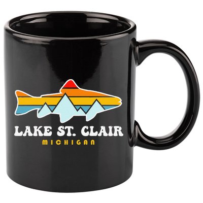 Lake St. Clair Fishing Michigan Fish 11oz C Handle Ceramic Mug