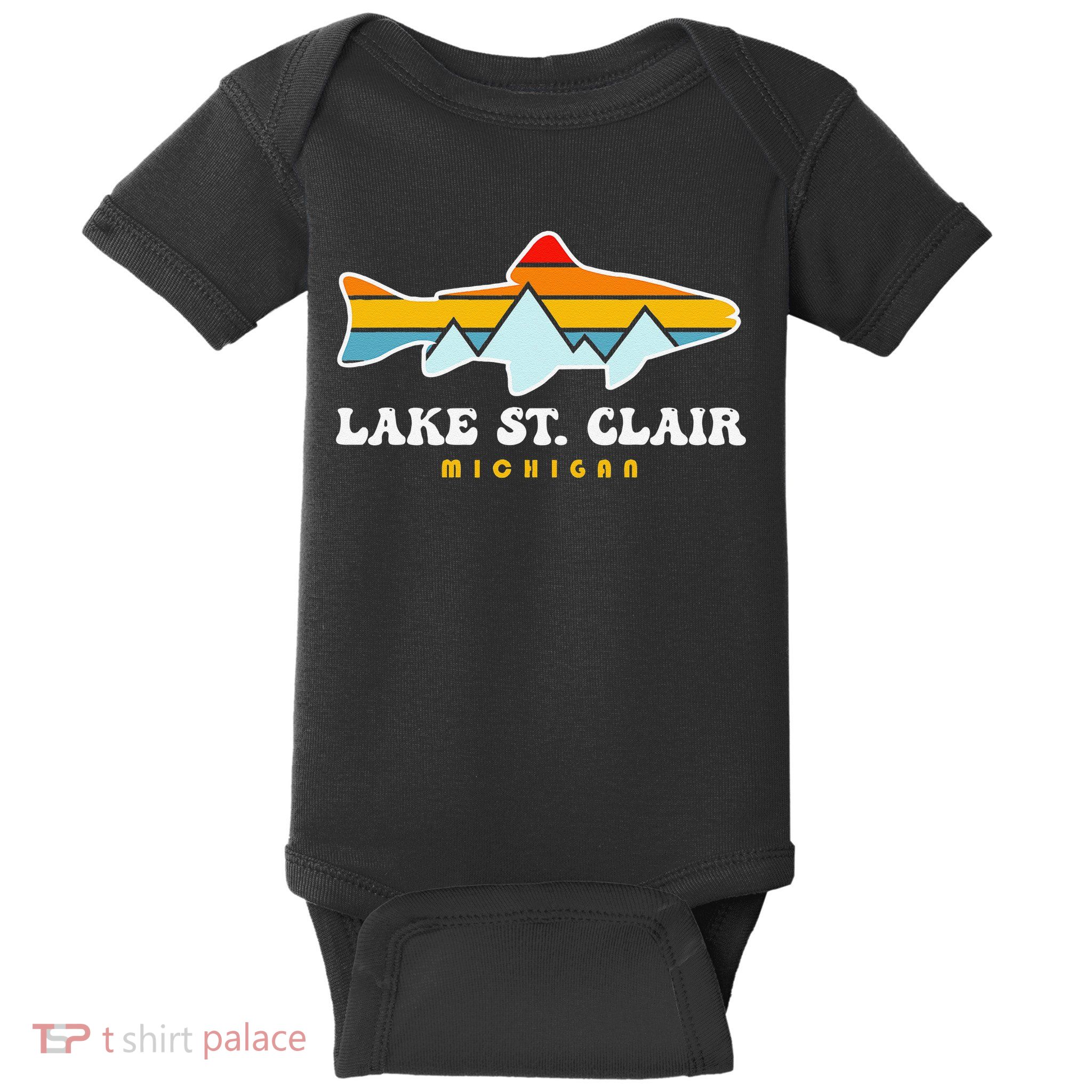 Lake St. Clair Fishing Michigan Fish Baby Bodysuit