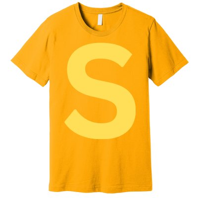 Letter S Chipmunk Christmas Thanksgiving Costume Halloween Premium T-Shirt