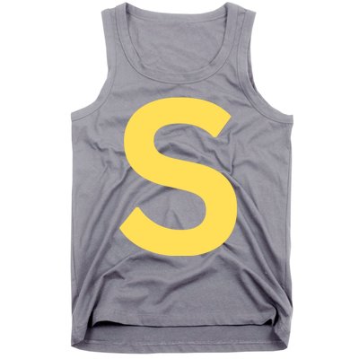 Letter S Chipmunk Christmas Thanksgiving Costume Halloween Tank Top