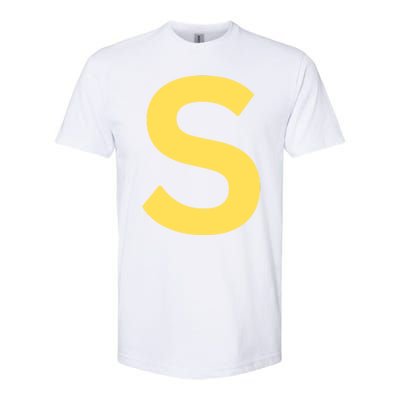 Letter S Chipmunk Christmas Thanksgiving Costume Halloween Softstyle® CVC T-Shirt