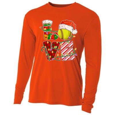 Love Softball Christmas Softball Player Xmas Party Gift Cooling Performance Long Sleeve Crew