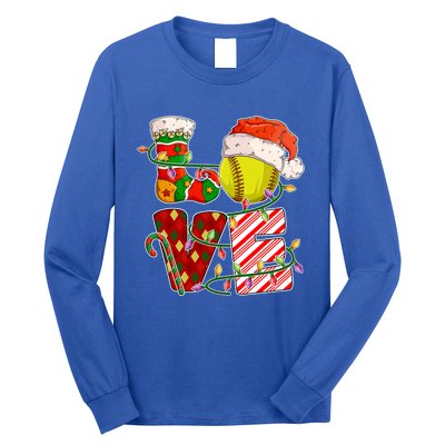 Love Softball Christmas Softball Player Xmas Party Gift Long Sleeve Shirt