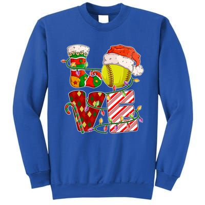 Love Softball Christmas Softball Player Xmas Party Gift Sweatshirt