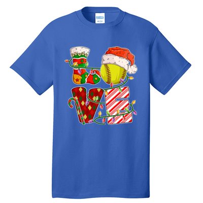 Love Softball Christmas Softball Player Xmas Party Gift Tall T-Shirt