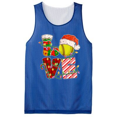 Love Softball Christmas Softball Player Xmas Party Gift Mesh Reversible Basketball Jersey Tank