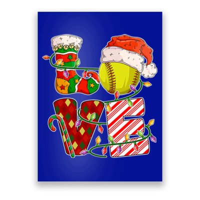 Love Softball Christmas Softball Player Xmas Party Gift Poster