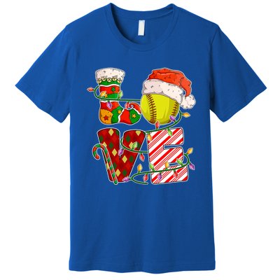 Love Softball Christmas Softball Player Xmas Party Gift Premium T-Shirt