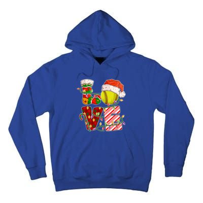 Love Softball Christmas Softball Player Xmas Party Gift Tall Hoodie