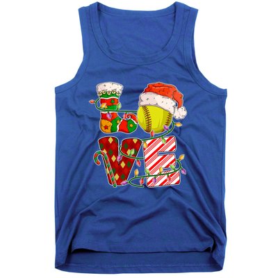 Love Softball Christmas Softball Player Xmas Party Gift Tank Top