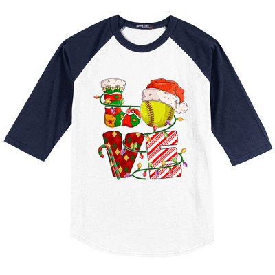 Love Softball Christmas Softball Player Xmas Party Gift Baseball Sleeve Shirt