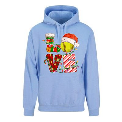 Love Softball Christmas Softball Player Xmas Party Gift Unisex Surf Hoodie