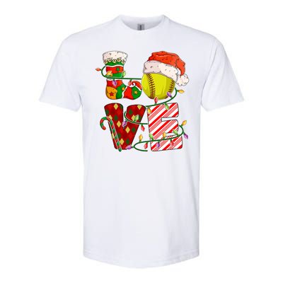 Love Softball Christmas Softball Player Xmas Party Gift Softstyle CVC T-Shirt