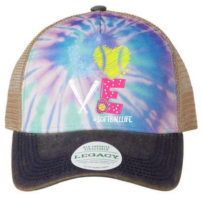 Love Softball Coach Player Softball Life Teen Girl Wo Legacy Tie Dye Trucker Hat