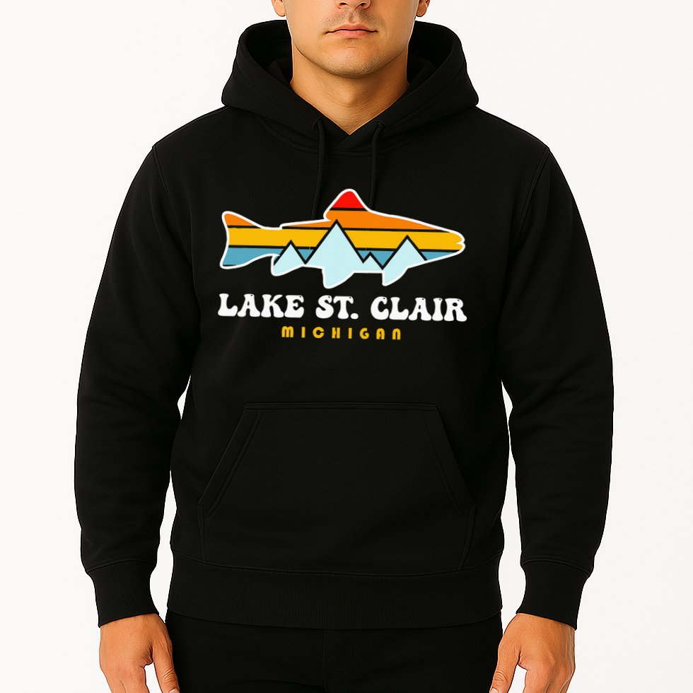 Lake St. Clair Fishing Michigan Fish Hoodie