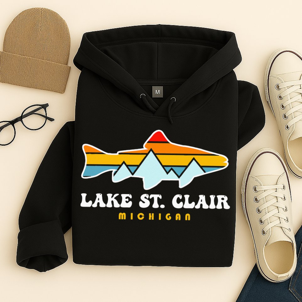 Lake St. Clair Fishing Michigan Fish Hoodie