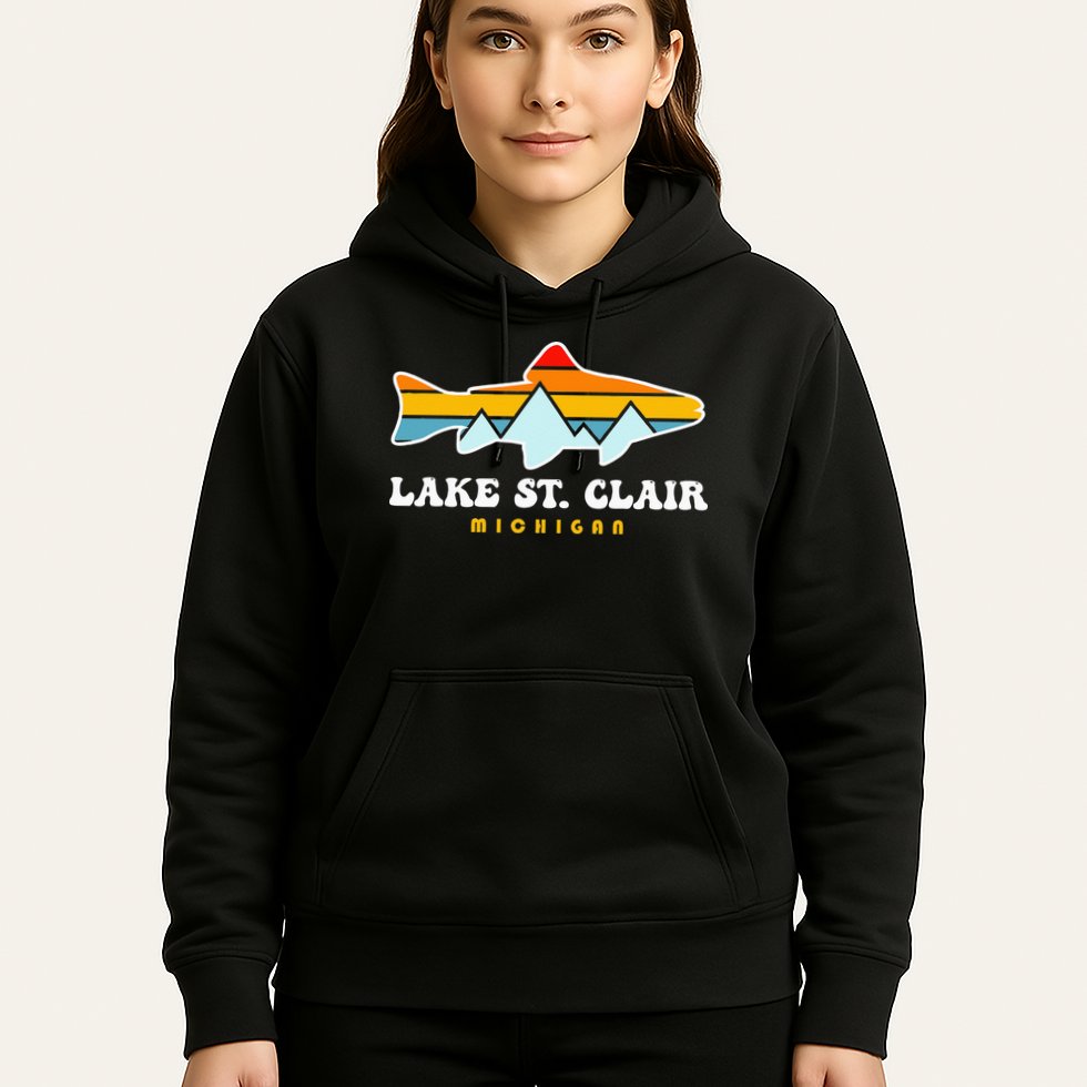 Lake St. Clair Fishing Michigan Fish Hoodie