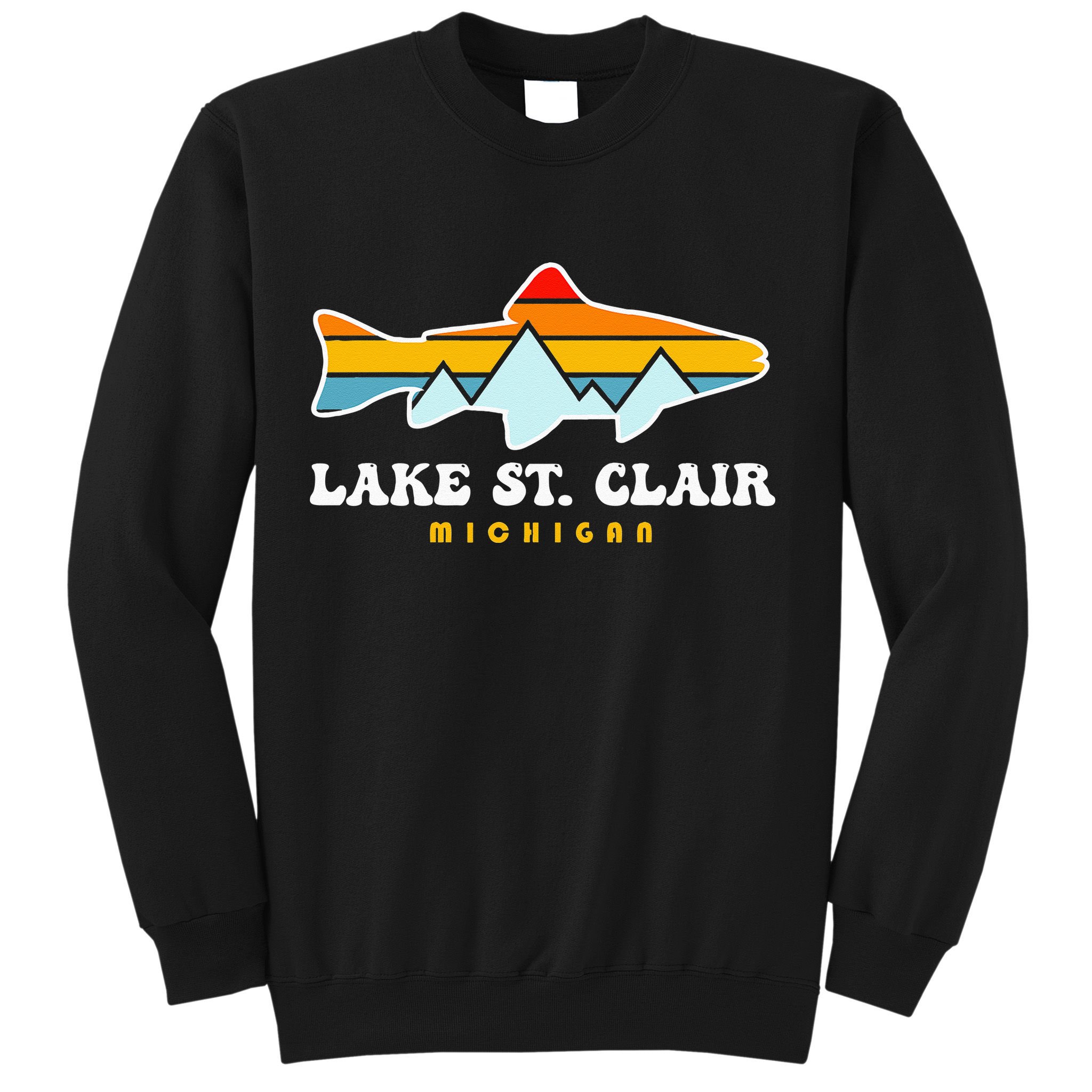 Lake St. Clair Fishing Michigan Fish Sweatshirt