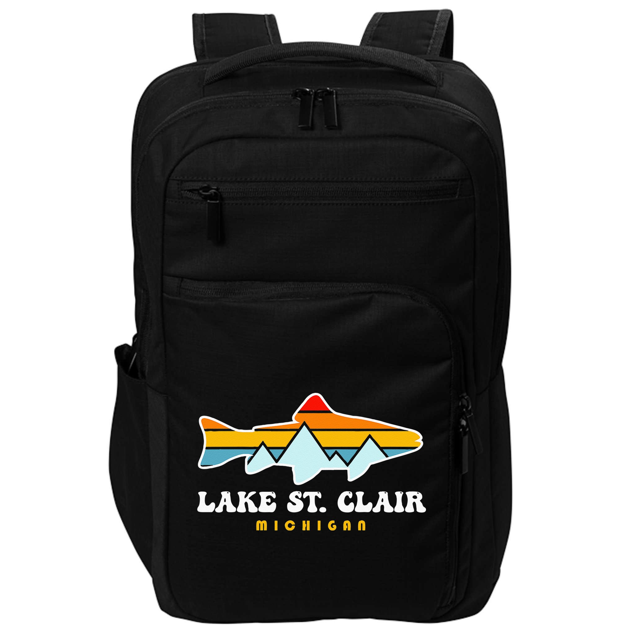 Lake St. Clair Fishing Michigan Fish Impact Tech Backpack