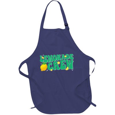 Lemonade Stand Crew Boss Lemon Juice Retro Groovy Fun Yellow Full-Length Apron With Pockets