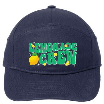 Lemonade Stand Crew Boss Lemon Juice Retro Groovy Fun Yellow 7-Panel Snapback Hat
