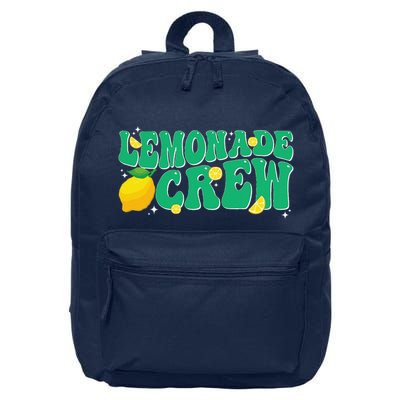 Lemonade Stand Crew Boss Lemon Juice Retro Groovy Fun Yellow 16 in Basic Backpack