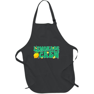 Lemonade Stand Crew Boss Lemon Juice Retro Groovy Fun Yellow Full-Length Apron With Pockets
