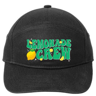 Lemonade Stand Crew Boss Lemon Juice Retro Groovy Fun Yellow 7-Panel Snapback Hat