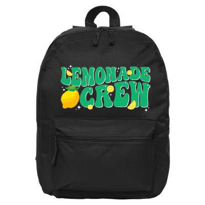 Lemonade Stand Crew Boss Lemon Juice Retro Groovy Fun Yellow 16 in Basic Backpack