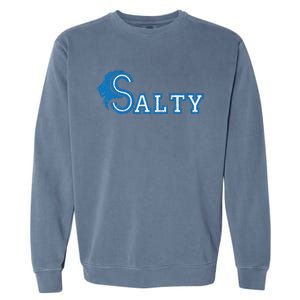 Lion Salty Cool Lion With Blue Eyes Artwork Garment-Dyed Sweatshirt