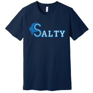 Lion Salty Cool Lion With Blue Eyes Artwork Premium T-Shirt