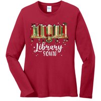 Library Squad Christmas Vintage Book Lovers Ladies Long Sleeve Shirt