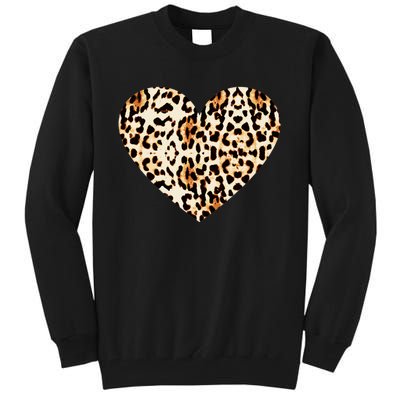 Love Symbol Cool Cheetah Leopard Print Heart Tall Sweatshirt