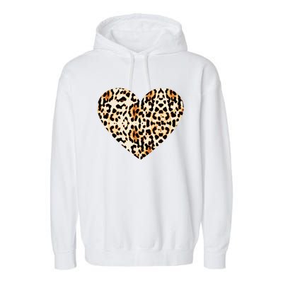 Love Symbol Cool Cheetah Leopard Print Heart Garment-Dyed Fleece Hoodie