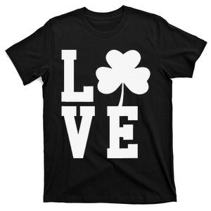 LOVE Shamrock Clover Saint Patrick's Day T-Shirt